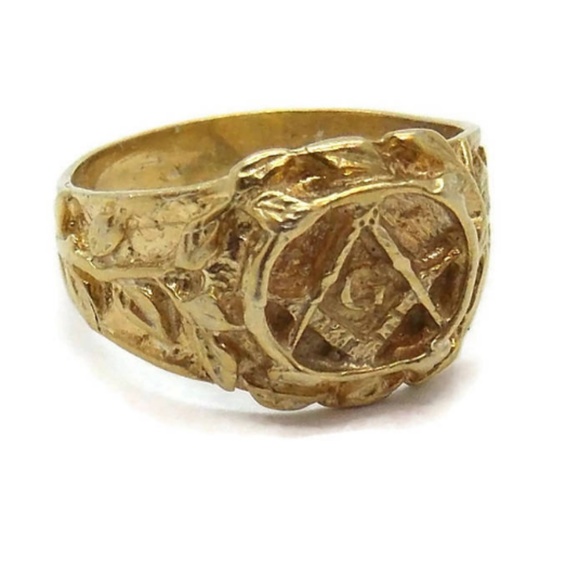 Masonic Mens Ring14k YellowGold.